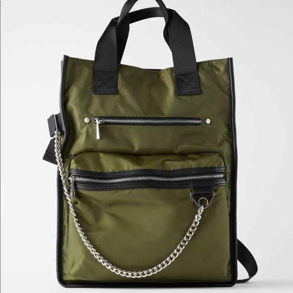 Zara Handbags - Zara Nylon Shopper Backpack